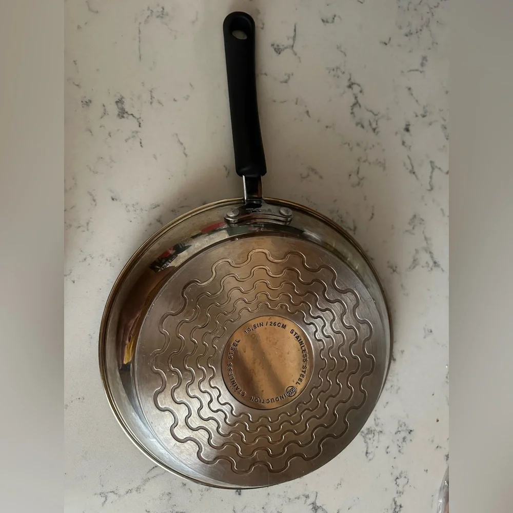 T-Fal 10.5 Stainless Steel Frying Pan Skillet Induction Cookware Silicone Handle